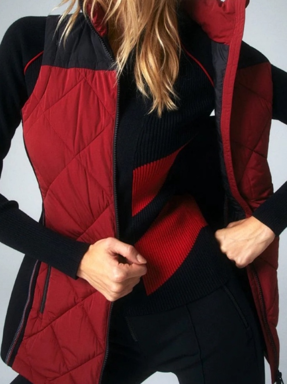 Alp N Rock Red and Black Quilted Vest